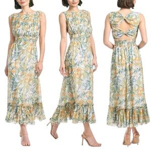 Sachin + Babi NWT Anastasia MIDI Dress in Sunshine/Teal Bouquet Q1187